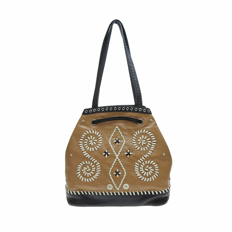 PRADA Tote Bag leather caramel