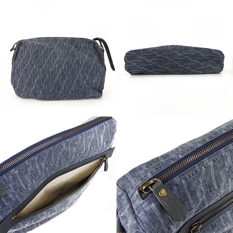 FENDI Shoulder Bag 7VA226 Denim, Leather blue Women