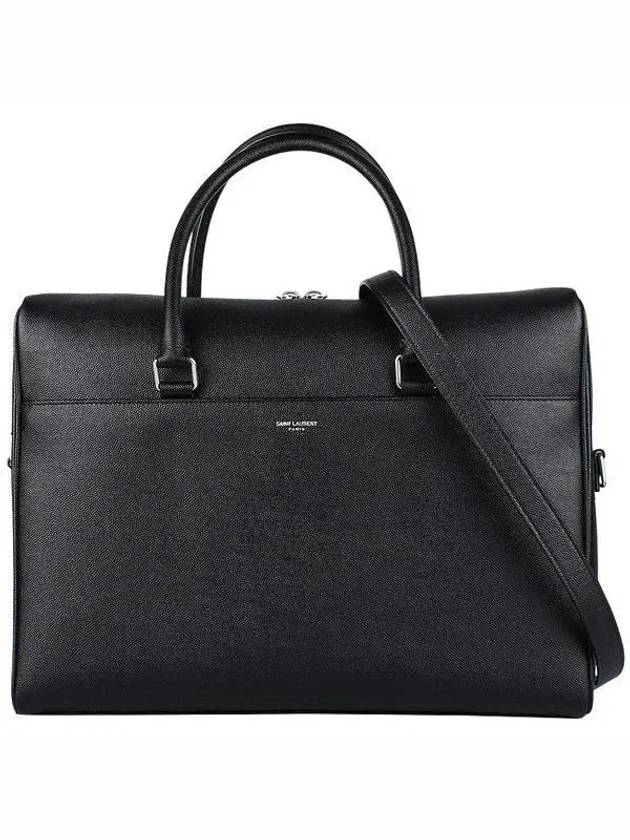 Luxury Saint Laurent Trending 2026 Logo Leather Brief Case Black