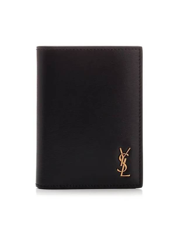 Luxury Saint Laurent Trending 2026 Monogram Gold Hardware Bifold Wallet Black