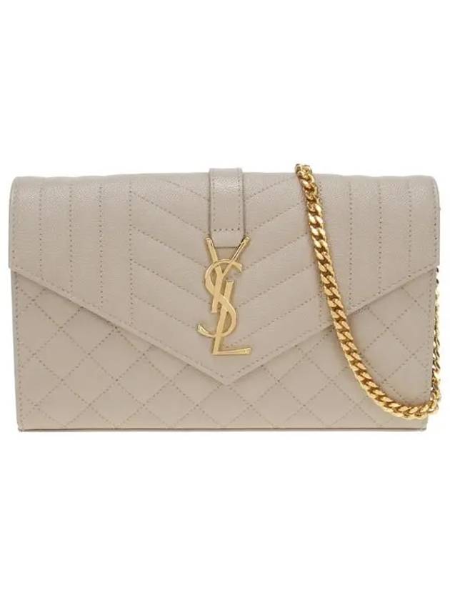 Luxury Saint Laurent Trending 2026 Cassandre Monogram Chain Cross Bag Dark Beige