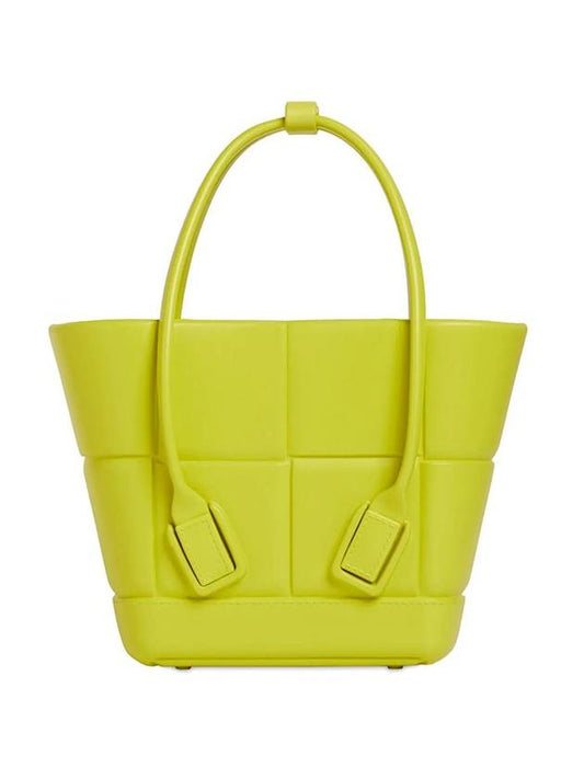 Luxury Bottega Veneta Arco Mini Rubber Tote Bag Kiwi