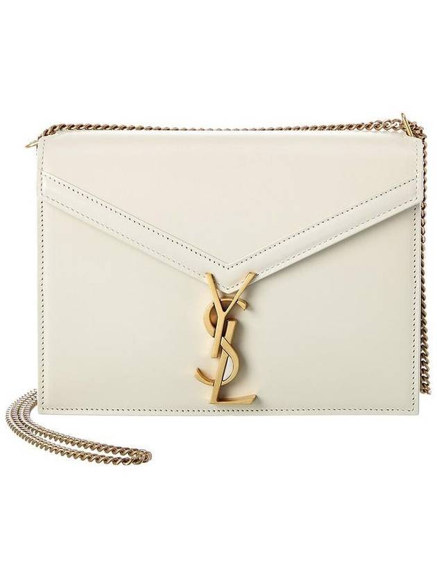 Luxury Saint Laurent Trending 2026 Cassandra Medium Chain Bag in Grain de Poudre Embossed Leather Ivory