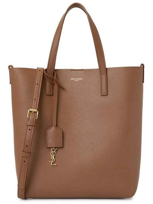 Luxury Saint Laurent Trending 2025 Shopping Toy Supple Leather Tote Bag Brown
