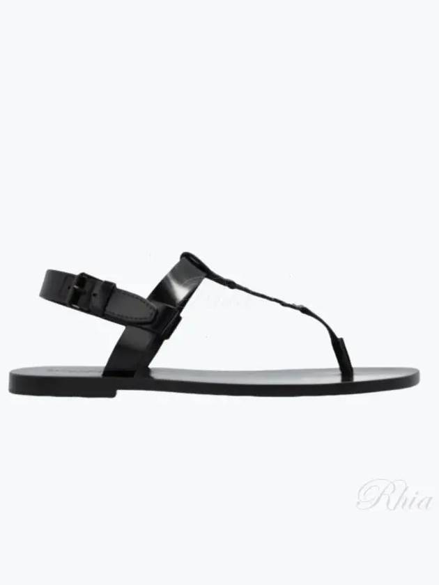 Luxury Saint Laurent Trending 2026 Cassandre Flip Flops Black