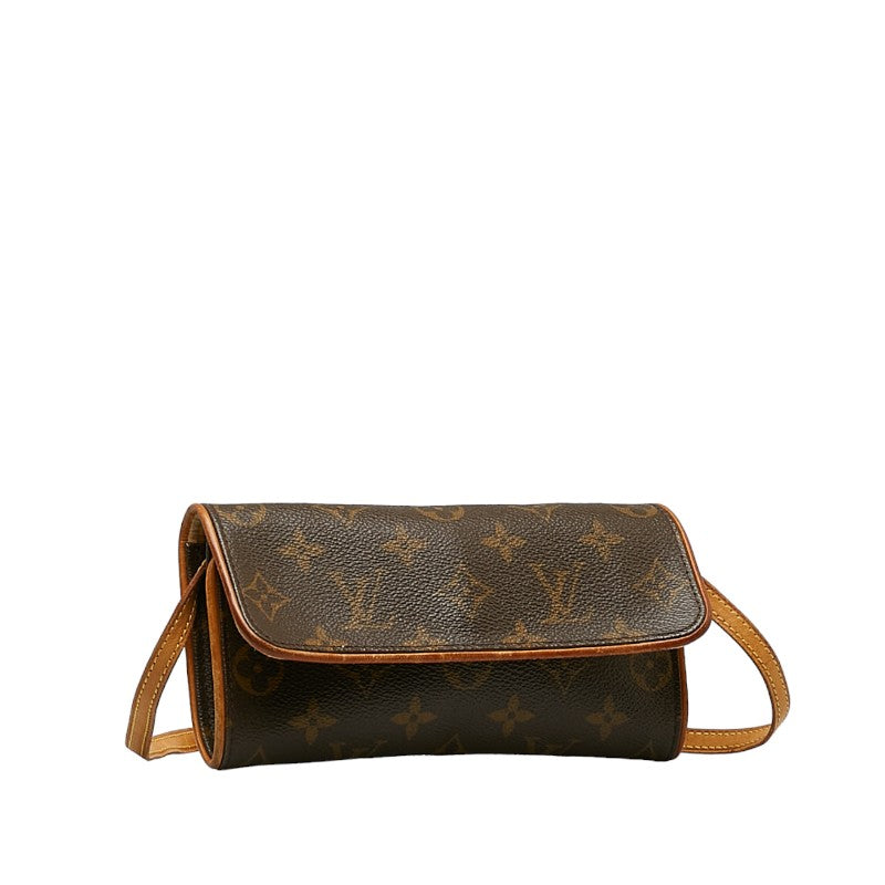 Louis Vuitton Monogram Twin PM Shoulder Bag Brown PVC Leather Louis Vuitton