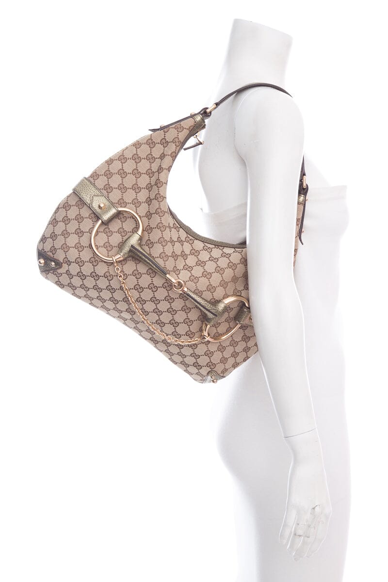 Gucci Jackie Brown Canvas Handbag