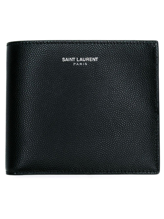 Luxury Saint Laurent Trending 2026 Men's Logo Wallet in Black | Size UNICA | 396303BTY0N