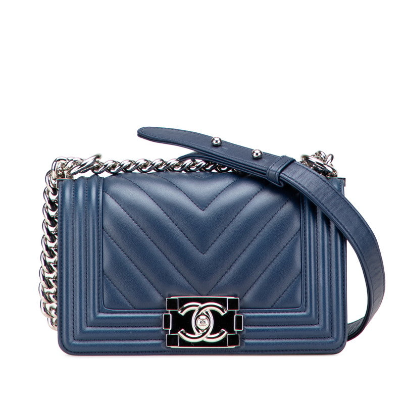 Chanel Boy Chanel V Stitch Lambskin Shoulder Bag