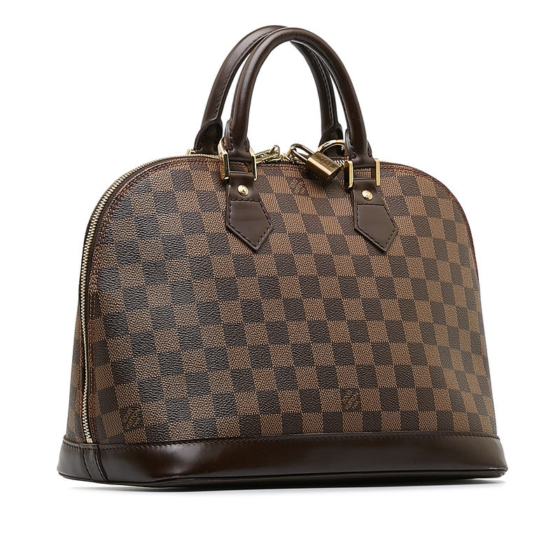 Louis Vuitton Alma Handbag Brown PVC Leather Louis Vuitton