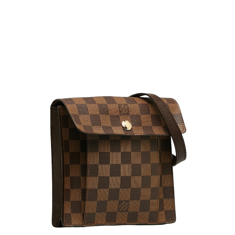 Louis Vuitton Damiere Pimrico Shoulder Bag Brown PVC Leather Louis Vuitton