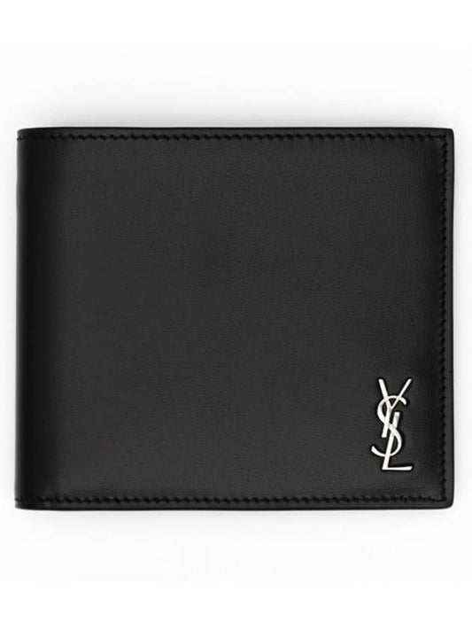 Luxury Saint Laurent Trending 2026 Tiny Cassandre East West Wallet in Matte Leather Black