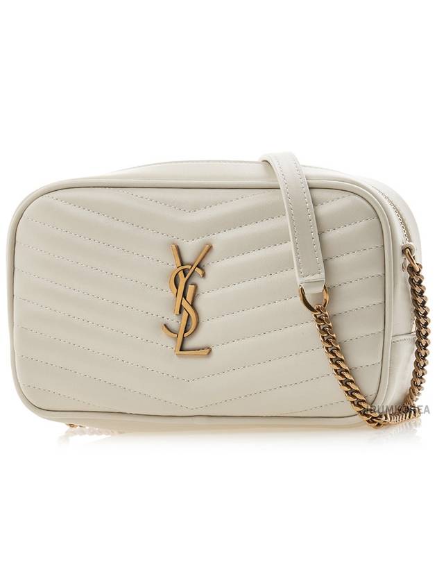 Luxury Saint Laurent Trending 2025 Lou Small Leather Cross Bag White