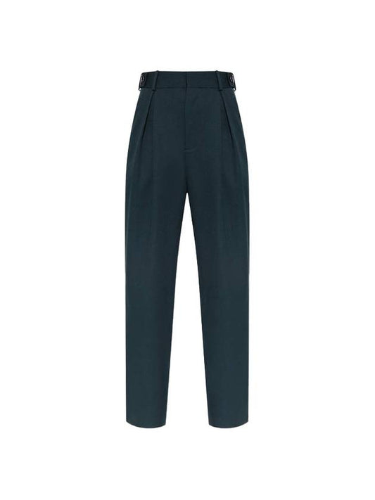 Luxury Bottega Veneta Wool Straight Pants Green