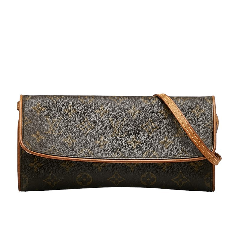 Louis Vuitton Monogram Twin GM Sliding Shoulder Bag Brown PVC Leather Louis Vuitton