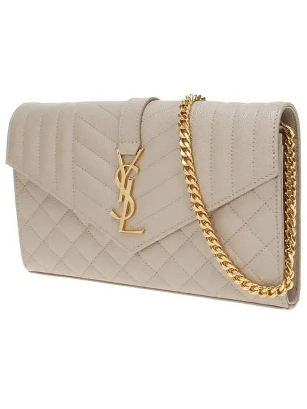 Luxury Saint Laurent Trending 2025 Cassandre Monogram Chain Cross Bag Dark Beige