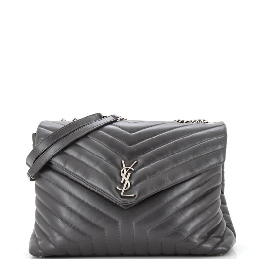 Luxury Saint Laurent Trending 2025 Loulou Shoulder Bag Matelasse Chevron Leather Large