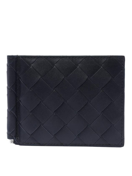 Luxury Bottega Veneta Intrecciato Money Clip Half Wallet Space