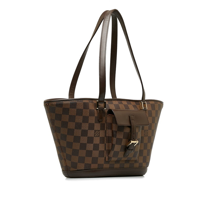 Louis Vuitton PM Handbag Brown PVC Leather Lady Louis Vuitton