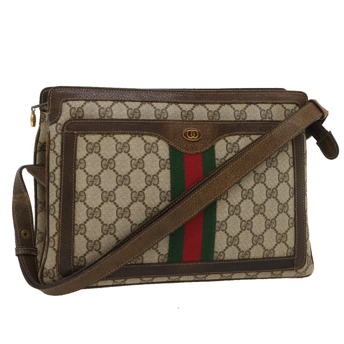 Gucci Leather Canvas Shoulder Bag
