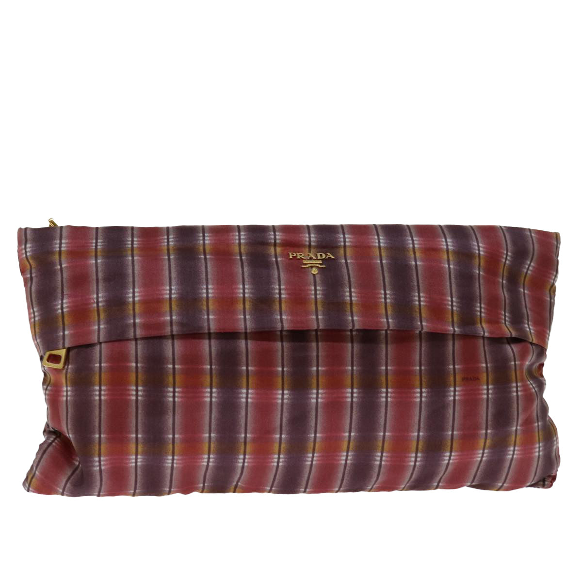 PRADA Clutch Bag Nylon Red Auth