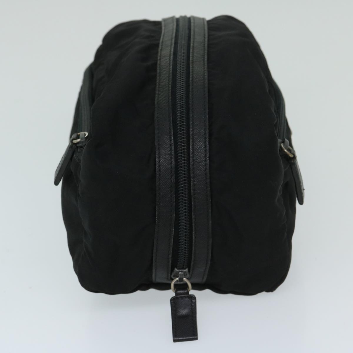 PRADA Clutch Bag Nylon Black Auth