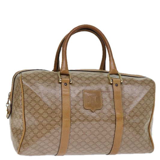 Luxury CELINE Macadam Canvas Boston Bag Coated Canvas Beige 13994