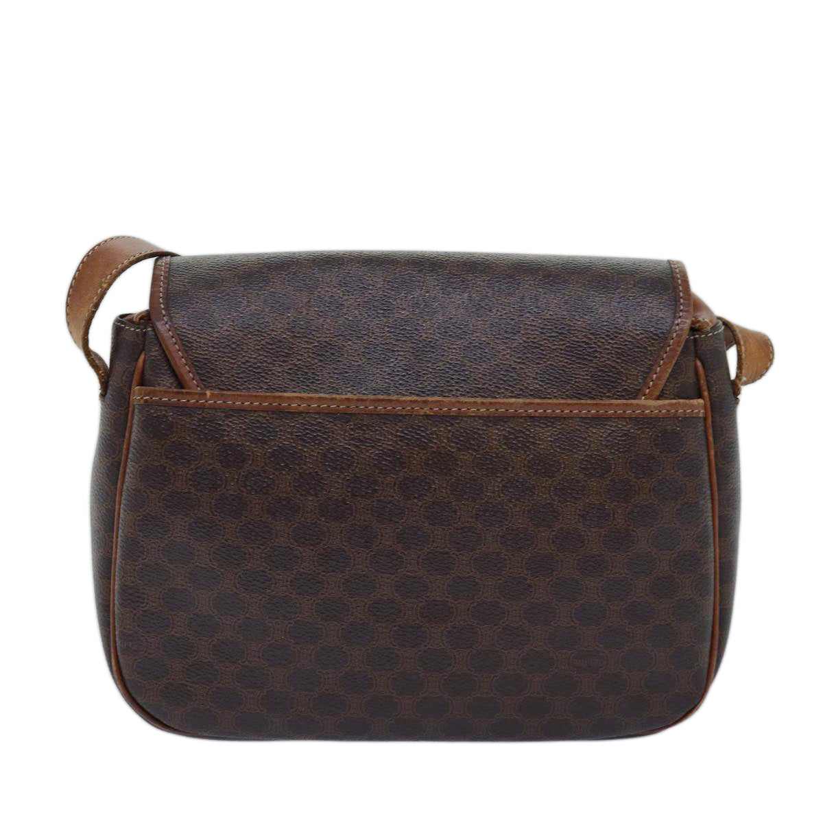 Luxury CELINE Macadam Canvas Shoulder Bag PVC Brown 14110