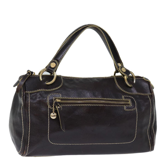 Luxury CELINE Hand Bag Leather Brown 14296