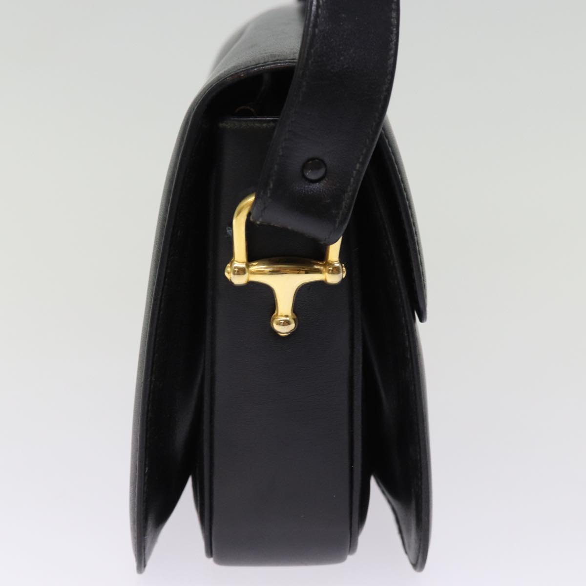 Luxury CELINE Horse Carriage Shoulder Bag Leather Black 14459
