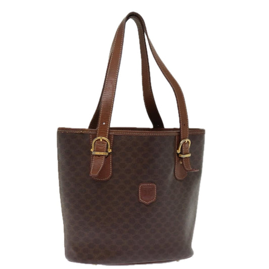 Luxury CELINE Macadam Canvas Tote Bag PVC Brown 14460