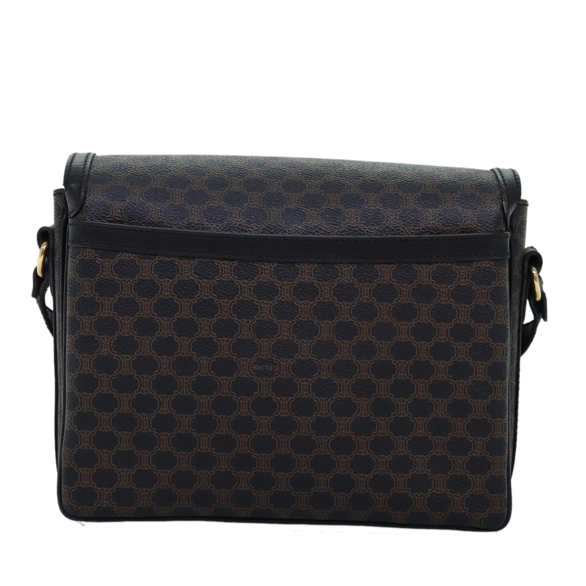 Luxury CELINE Macadam Canvas Shoulder Bag PVC Black 14461