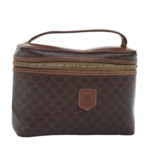 Luxury CELINE Macadam Canvas Vany Hand Bag PVC Brown 14476