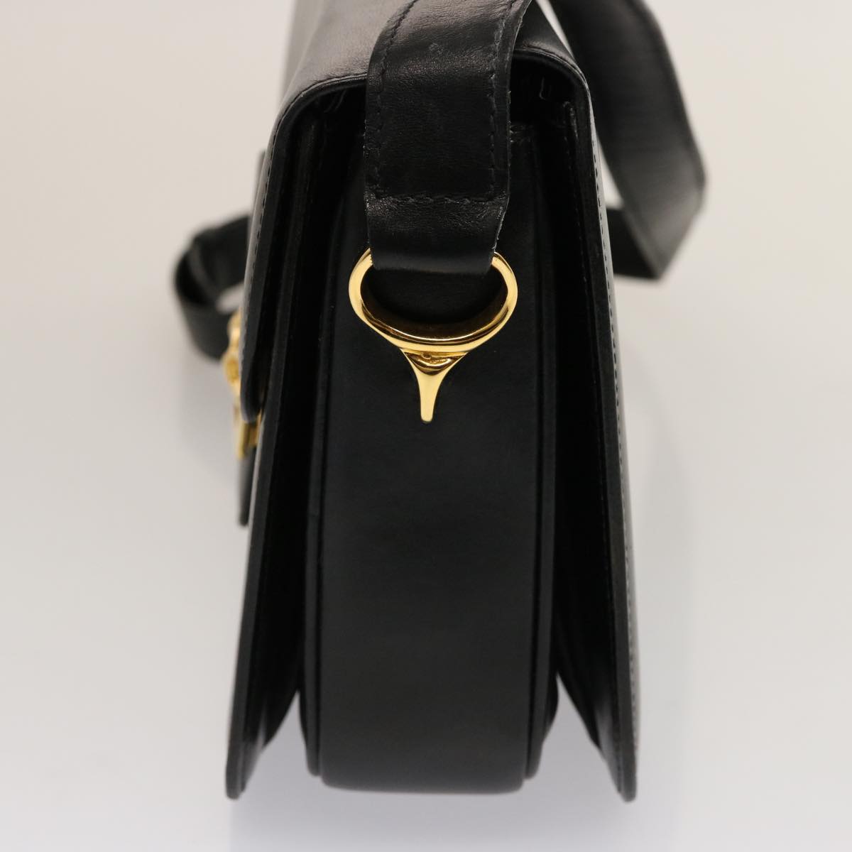 Luxury CELINE Horse Carriage Shoulder Bag Leather Black 14806