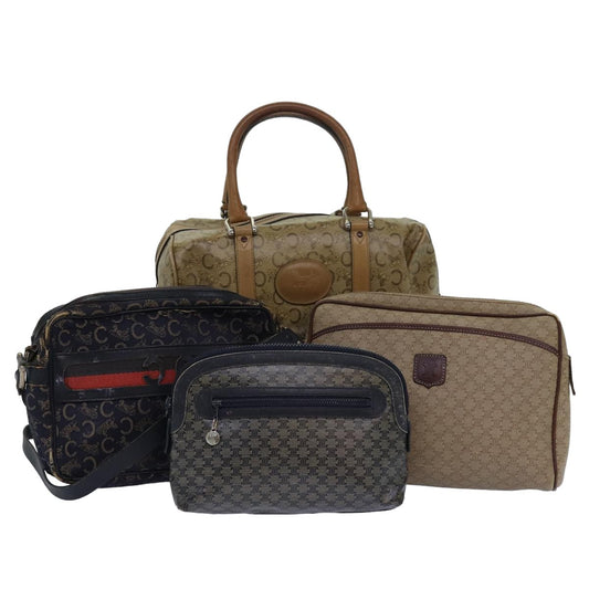 Luxury CELINE Macadam Canvas C Macadam Canvas Shoulder Bag 4Set Beige Navy 14874