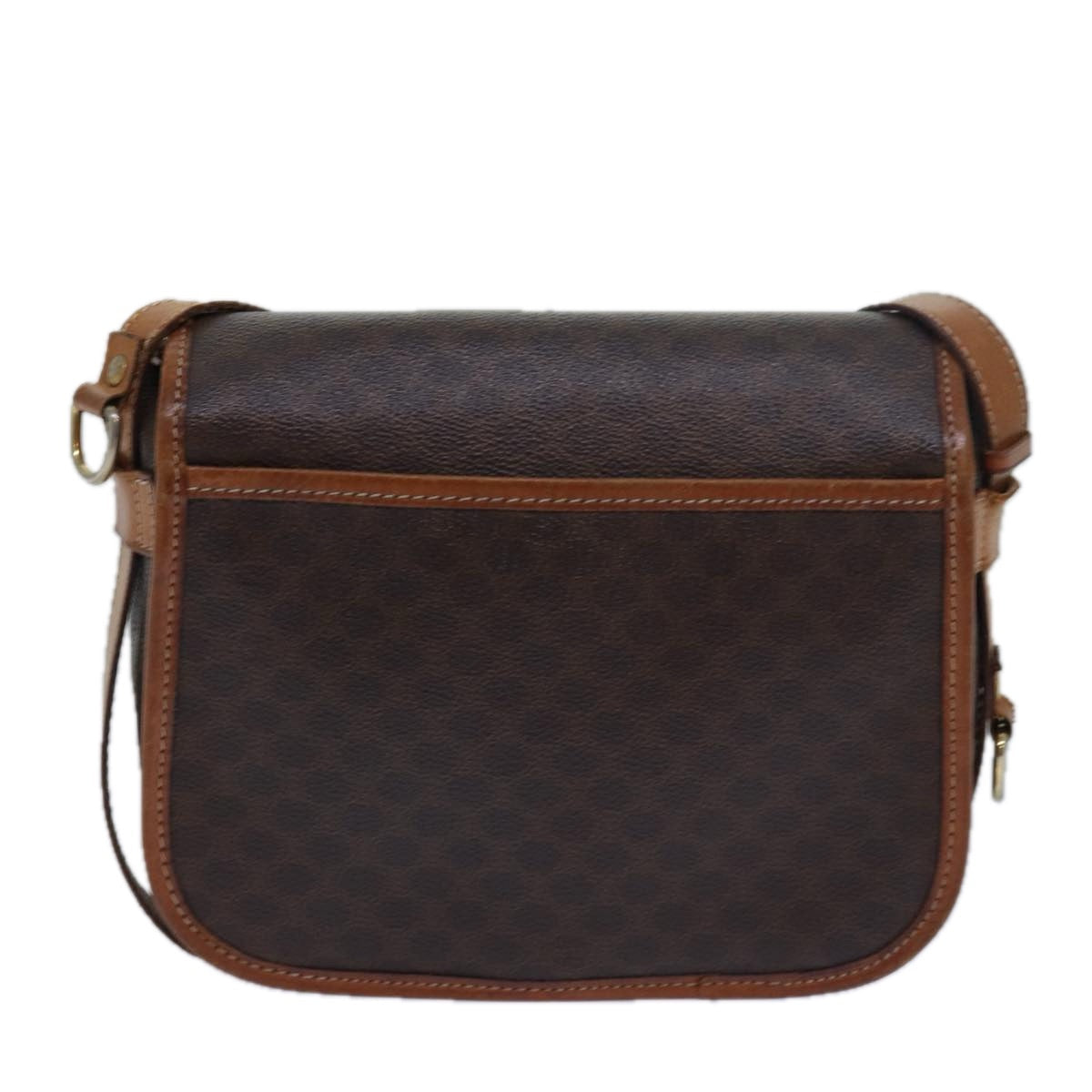 Luxury CELINE Macadam Canvas Shoulder Bag PVC Leather Brown 15468