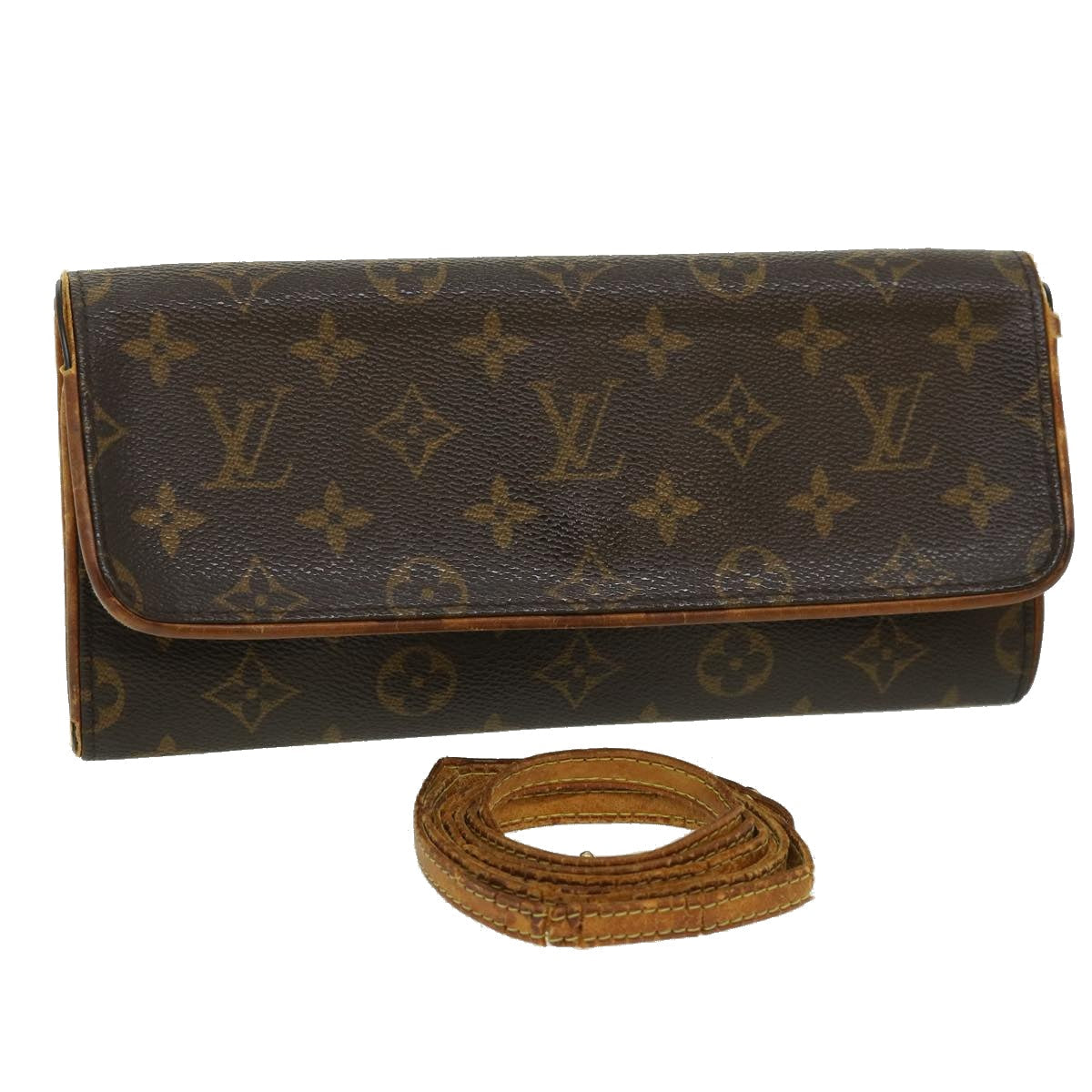 LOUIS VUITTON Monogram Pochette Twin GM Shoulder Bag LV Auth bs1560
