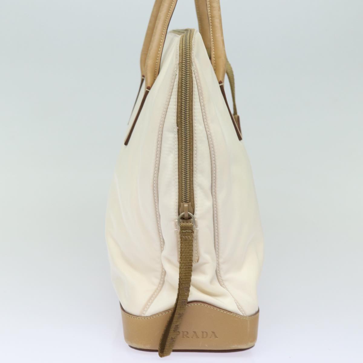 PRADA Shoulder Bag Nylon Leather White Auth