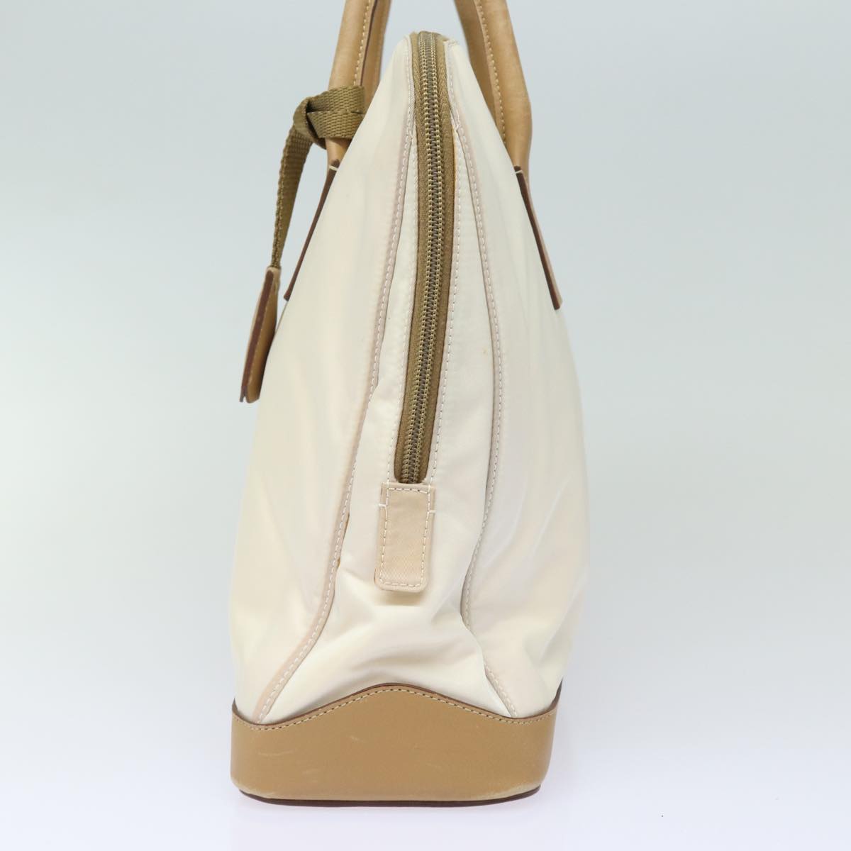 PRADA Shoulder Bag Nylon Leather White Auth
