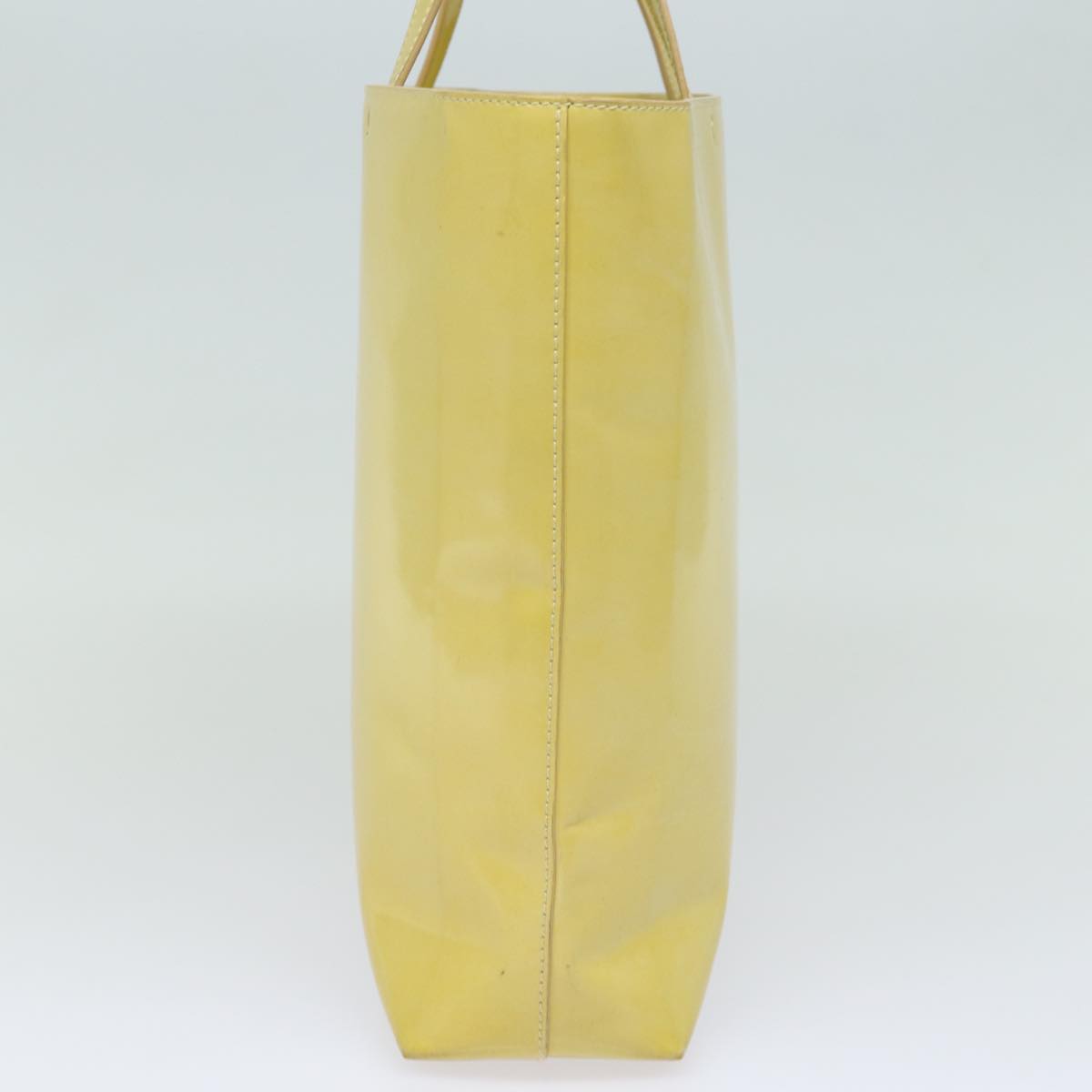 PRADA Hand Bag Patent leather Yellow Auth