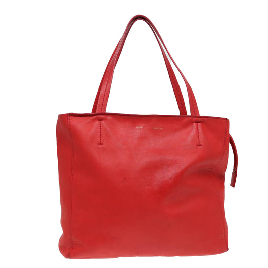 Luxury CELINE Tote Bag Leather Red 15628