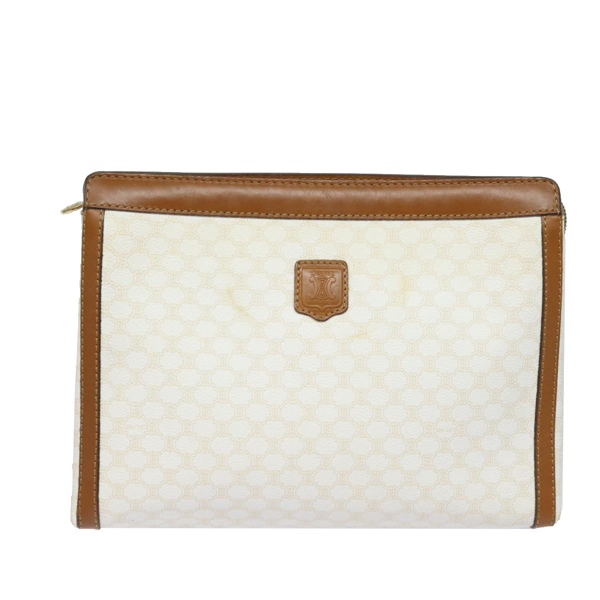 Luxury CELINE Macadam Canvas Clutch Bag PVC Leather Whe 15682