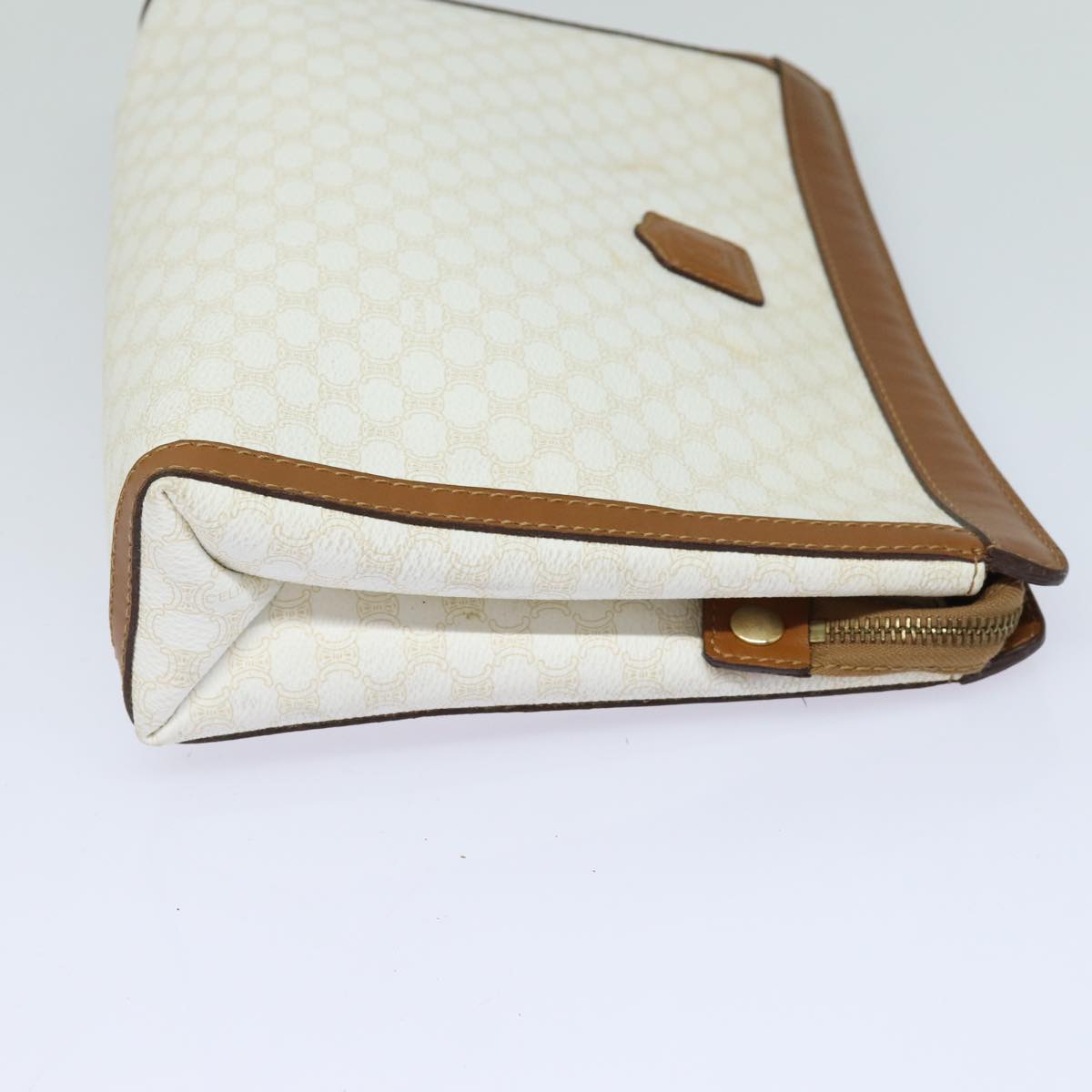 Luxury CELINE Macadam Canvas Clutch Bag PVC Leather Whe 15682
