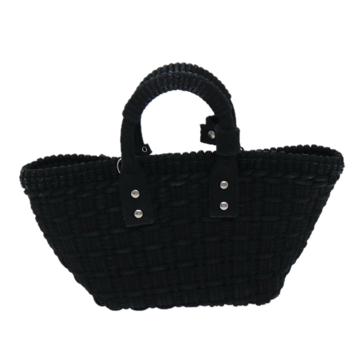 Balenciaga Bistro Hand Bag Canvas 2way Black 671342 Auth bs15695