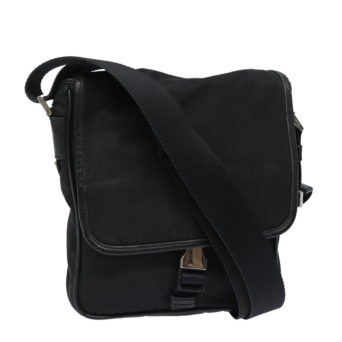PRADA Shoulder Bag Nylon Black Auth