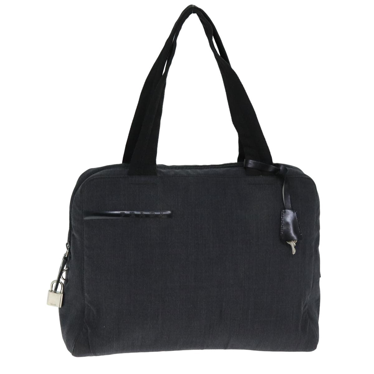 PRADA Sports Hand Bag Nylon Gray Auth