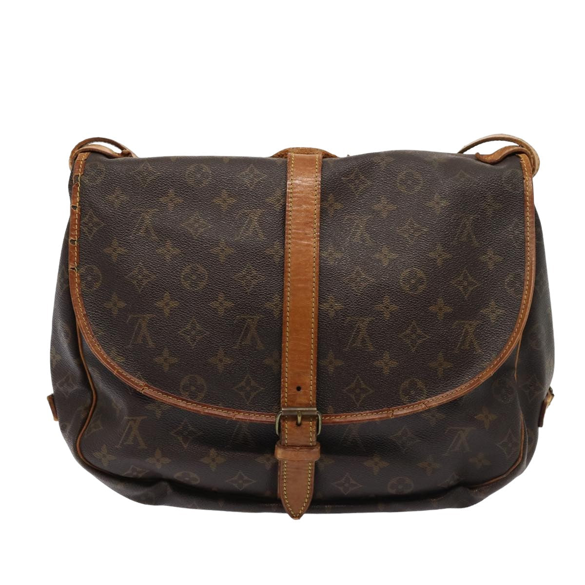LOUIS VUITTON Monogram Saumur 35 Shoulder Bag M42254 LV Auth bs16127