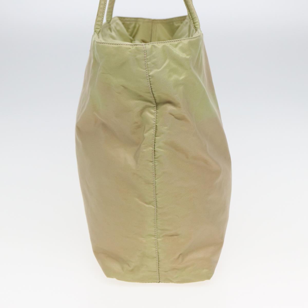 PRADA Tote Bag Nylon Beige Auth