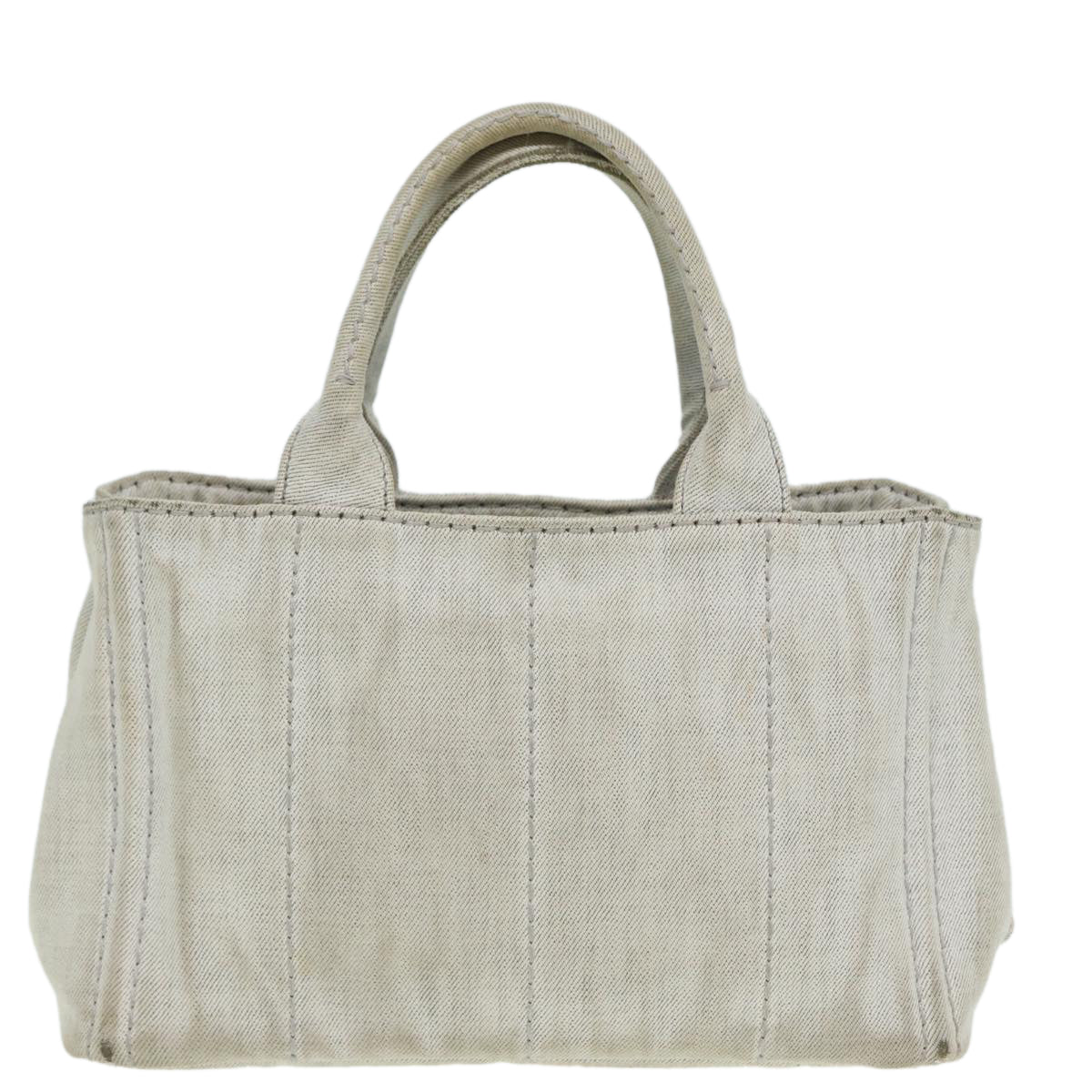 PRADA Canapa PM Hand Bag Canvas 2way Gray Auth