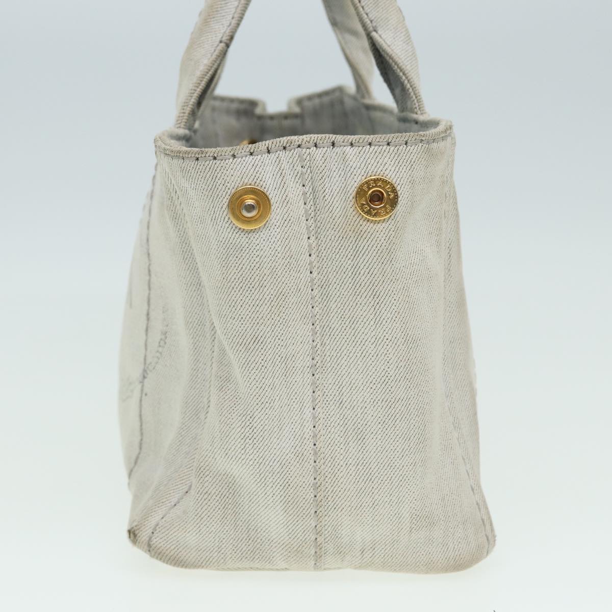 PRADA Canapa PM Hand Bag Canvas 2way Gray Auth